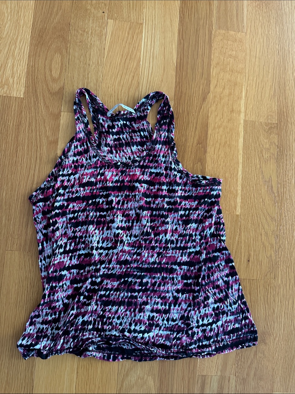 Proenza Schouler Pink, Black & White Abstract Print Racerback Tank